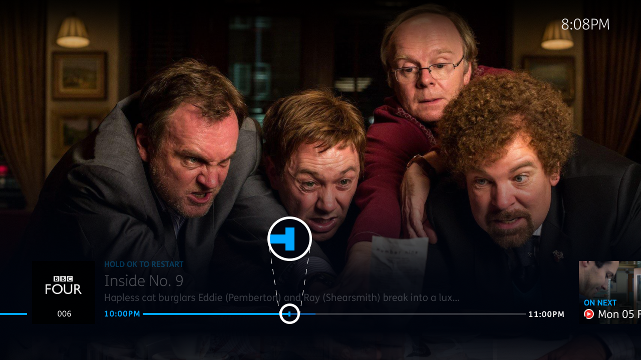 A magnified view of the playback bar's playhead.